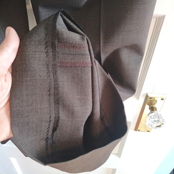 Brooks Brothers tailored 90s Vintage Wool Stretch brown slacks - 10 - Picture 6 of 7